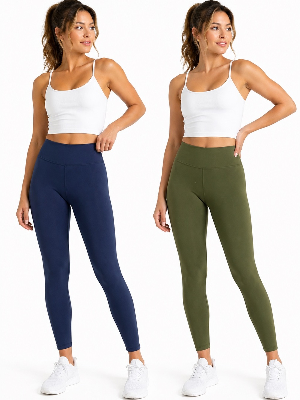 Women’s High-Waist Performance Leggings - Navy & Olive